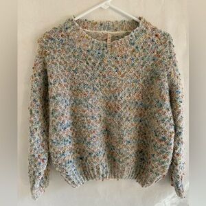 Raga Anthropologie Confetti Fuzzy Pullover Multicolor Pastel Sweater